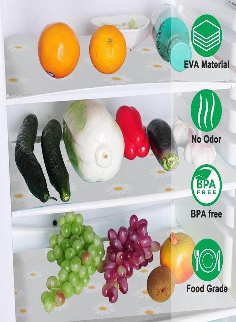 Shelf Liners for Kitchen Cabinet, Waterproof Drawer Liner for Bathroom, Reflective Mat, Non-Slip Sink Liner, Non Adhesive EVA Cabinet Mat - Clear Daisy - Image 3